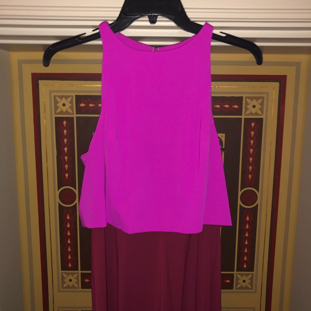 Jill Stuart Color Block Dress Fuscia/Maroon